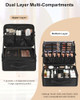 Relavel Extra Large Makeup Case Makeup Artist Set Bag Professional Cosmetic Organizer Bag Storage Box With Makeup Brush Holder Adjustable