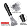 Boao 2 Pack Hair Brush Cleaner Wood Color Black Polished Wooden Handle Rake