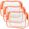 Packism Clear Makeup Bag With Zipper Tsa Approved Toiletry Bag Orange