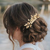 Insowni 26 Pack Gold Wedding Bridal Hair Side Combs Plus U Shaped Hair Pins Clips Barrettes Leaf Flower Rhinestone Pearl Hair Pieces Updo