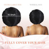4Pcs Silk Bonnet for Sleeping, Satin Hair Bonnets for Sleeping Black Curly Hair Women Extra Large Jumbo Bonnet with Tie Band Braids