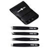 Segomo Tools 4 Piece Tweezer Set Tweezers For Women Ingrown Hair Removal Kit Eyebrow Plucker Precision Tweezers Flat Angled Slant And