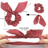 Aoprie Chiffon Hair Bunny Ear Scrunchies With Bow 20Pcs Elegant Hair Elastics Ponytail Holders And Soft Hair Bands