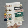 Mehayi 20 Pcs Macaron Pearl Acrylic Resin Fashion Hair Clips Set Cute Hair Barrettes Bobby Pins Boho Fancy Hairpin Accessories Headwear