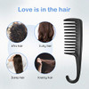 Wapodeai Wide Tooth Comb Shower Comb With Hook Black
