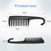 Wapodeai Wide Tooth Comb Shower Comb With Hook Black