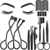 Mudder 48 Pcs Eyelash Curler Set Mini Curlers Tweezers Scissors Brush