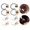 Jinyu 8 Pcs Metal Leaf Hair Rope Hairband Ponytail Holder Hair Ring Crystal Elastic Rubber Band Hair Tie Hair Headdress Hair Accessories 2