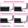 Fadlash Volume Lash Extensions D Curl 15 20Mm Self Fanning Lashes 0.03Mm Easy Fan Eyelash Extensions Mixed Tray Rapid Blooming Lashes 0.03 D