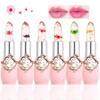 Btspring Clear Flower Jelly Lipstick 6 Packs Nutritious Moisturizer Lip Balm Temperature Color Change Lipstick Matte Long Lasting Lip Gloss