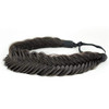 Bobiya Wide Fishtail Headband For Women Synthetic Hair Plaited Braids Elastic Stretch Fishtail Headband Deep Brown
