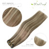 Windtouch Clip In Hair Extensions Real Human Hair Balayage Ash Blonde To Platinum Blonde Highlights Thick Full Head 14Inch 120G 7 Pieces
