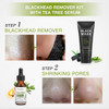 Blackhead Peel Off Face Mask Shvyog 3 In 1 Blackhead Remover Mask With Brush And Tea Tree Oil Serum Charcoal Face Mask For Deep Cleansing