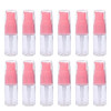 Xingzi 12Pcs 10Ml 0.34Oz Portable Empty Refillable Clear Plastic Lotion Pump Bottle With Pink Press Pump Head Cosmetic Make Up Face Cream