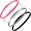 Sumind 4 Pcs Non Slip Elastic Sport Headbands Black Pink White Gray