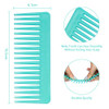 Patelai 2 Pcs 6.1 Wide Tooth Comb White Cyan