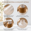100Ml 3.4Oz Frosted Glass Pump Bottle Empty Refillable Dispenser With Bamboo Press Head For Shampoo Lotion Essential Oils Shower Gel