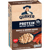 Quaker Protein Instant Oatmeal Maple Brown Sugar 12G Protein Per Serving Whole Grains No Artificial Flavors No Added Colors 2.11 Oz Packets