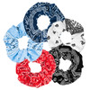 Bandana Print Scrunchies Hair Ties 5Pcs Cotton Hair Elastics For Women