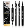 Ownest 3 Pcs Double Sided Liquid Eyeliner Pen With Eye Makeup Stamp Super Slim Gel Felt Tip High Black Pigment Waterproof Smudgeproof Long