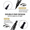 Ownest 3 Pcs Double Sided Liquid Eyeliner Pen With Eye Makeup Stamp Super Slim Gel Felt Tip High Black Pigment Waterproof Smudgeproof Long