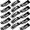 32 Pieces Hair Clips 3 Prong Double Grip Metal Barrettes Black