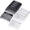 Eboot 24 Pieces Small Hair Comb Side Comb Plastic French Teeth Black Clear