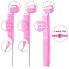 Patelai 6 Pcs Parting Combs Set Rat Tail Combs For Braiding Hot Pink