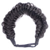 Bobiya Messy Wide 2 Strands Synthetic Natural Black Braided Headband Classic Chunky Braid Hair Headbands Elastic Stretch Braid Headbands For