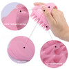 Btyms Silicone Hair Scalp Shampoo Brush Scalp Massager Exfoliating Hair Cleaning Brush Head Scrubber For Shower Pink