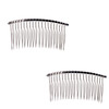 Ruwado 2 Pcs Wedding Veil Hair Side Comb Metal Black Twist Wire Curved Classic French Styling 20 Teeth Hair Pin Clamp For Fine Hair Women