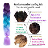 Xiaofeng 3 Packs 24Inch Kanekalon Braiding Hair Extensions Ombre Jumbo Synthetic Braids Hair Purple Lake Blue Light Purple