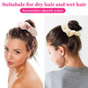 Syhood 8 Pieces Towel Fluffy Scrunchies Soft Thick Fuzzy Scrunchy Ponytail Holder Hair Ties For Wet And Dry Hair