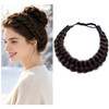 Toecwegr Synthetic Hair Braided Headband Classic Wide Strands Wedding Disorderly Fluffy Braids Wig Band Women Beauty Accessory