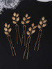 Yertter 5 Pcs Gold Leaves Hair Pins Bridal Hair Accessories For Bride And Bridesmaids Wedding Hair Piece