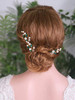 Yertter 3 Pcs Hair Pins Green Crystal Pearl Bridal Hair Accessories For Bride And Bridesmaids Wedding Hair Piece