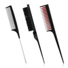 Patelai 3 Pcs Hair Styling Comb Set Teasing Rat Tail Triple Comb Black