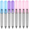 Luxxii 8 Pack Stainless Steel Sapphire Metal Nail File 3.5 Inch Metal Nail Files For Fingernails And Toenails Professional Manicure Pedicure