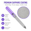 Luxxii 8 Pack Stainless Steel Sapphire Metal Nail File 3.5 Inch Metal Nail Files For Fingernails And Toenails Professional Manicure Pedicure