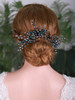 Yertter Peacock Blue Bridal Hair Pins Set Of 3 Crystal Headpiece Hair Clips For Women Brides
