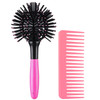 3D Bomb Curl Hair Brush 360 Degree Round Styling Hair Brush Detangling Hairbrush Spherical Ball Brush Salon Round Hair Curling Curler And