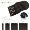 Windtouch Clip In Hair Extensions Real Human Hair Dark Brown Hair Extensions 18Inch 75G 2 7Pcs Human Hair Clip In Extensions