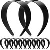 Chuangdi 12 Pcs Plastic Headbands Wide Hard Plain Craft Black 2