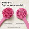 Silicone Back Scrubber For Shower 15 Inch Long Handle Body Brush With Soft Bristles And Massage Nodes Dual Sided Shower Scrubber For Back