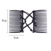 2 Pieces Adjustable Elastic Hair Comb Stretchy Plastic Double Banana Clip No Crease Pins For Women Curly Thick Wavy Hair Ponytail Black