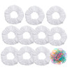 10 Pack White Cotton Scrunchies For Tie Dye Hair Elastic Hair Ties Pony Tail Holder For Party