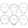 Camkong 6Pcs Metal Hair Band For Men Headbands Women Wavy Hairband Spring Hair Hoop Sports Fashion Hair Bands Unisex Black Elastic Non Slip