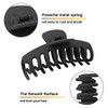Whavel 6Pcs Matte Plastic Large Black Hair Claw Clips For Thick Hair Jaw Clips Non Slip Ponytail Holder Hair Clip Clamps Teeth For Women And