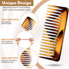 Patelai 2 Pcs 6.1 Wide Tooth Comb Brown