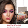 Profusion Cosmetics Amethyst Gems 5 Shades Glitter Eyeshadow Palette Multi Color Sparkle With Built In Primer Richly Pigmented And Blendable